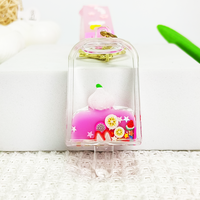 Porte-clés Charme Créatif en Acrylique Thème Été : Dessin Animé Mignon, Tendance Mode, Glace en Forme de Sucette, Mini Fruits Flottants – Idéal Cadeau