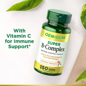 Fábrica GMP suplementos alimenticios saludables células de reparación ralentizan el envejecimiento complejo vitamina B1 B6 B12 tabletas masticables oem odm
