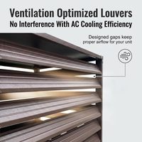 Cache-climatiseur en aluminium léger marron-gris avec persiennes pour protection de la vie privée - Vente en gros