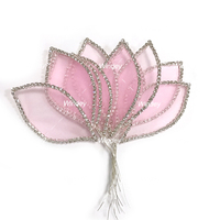 Personnalisez en Différentes Tailles Perles de Cristal Fleur en Organza Découpée Pétale Avec Chaîne de Strass Patch pour Robe de Soirée de Bal