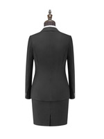 Jupe de tailleur haut de gamme pour femme, coupe ajustée, fendue au dos, anti-plis, longueur midi, en velours, col cranté