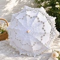 Parapluie artisanal en dentelle avec armature en acier, mini Lolita, style européen, accessoire de voyage, de photographie de mariage et de danse