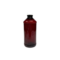 Bouteille en plastique PET ambre de 16oz Bouteilles de sirop contre la toux avec joint en feuille d'aluminium et couvercle à vis