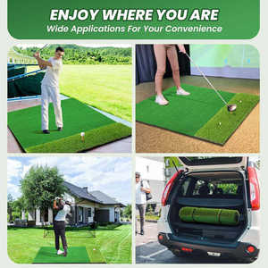 Tapis d'entraînement de golf 2 en 1, tapis de frappe, terrain de golf synthétique, enroulable, portable, avec un ensemble de tees et de balles - Product Image 6