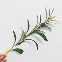Tiges d'olivier artificielles, branches d'olivier avec feuilles et fruits en soie pour la décoration intérieure, la fabrication de couronnes, accessoires pour plantes