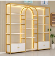 Présentoir lumineux multi-niveaux pour salon de beauté, vitrine pour produits de soin de la peau, étagère de rangement cosmétique