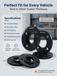 Entretoises <span class=keywords><strong>de</strong></span> roue en alliage d'aluminium ZONTWIN 6061-T6 PCD 4x100 CB 60.1 pour Renault Benz <span class=keywords><strong>Smart</strong></span> - Product Image 3