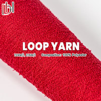Fil fantaisie teint Zhu Lan 15NM-1 21NM-1 100% polyester rouge vif texture bouclée