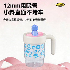 Honglixin Portable Straw Cup 650ml With Handle Drop Resistant For Travel And Office Use - Product Image 5