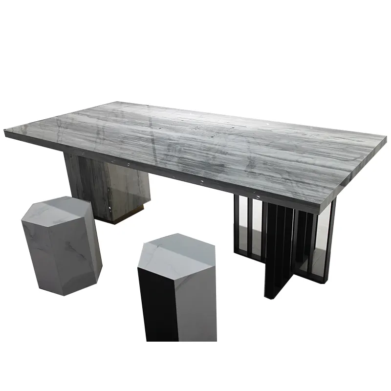 Melhor Preço Top Quality Cinza Sinterizado Pedra Tea Table Set