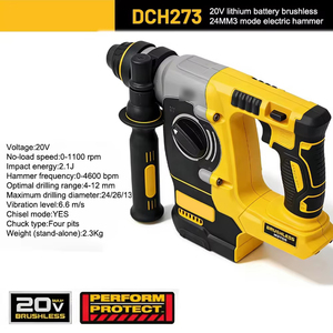 สว่านไร้สาย De DCH273 20V อเนกประสงค์ ใช้แบตเตอรี่ พร้อมหัวเจาะแบบไร้แปรงถ่าน และหัวกระแทก - Product Image 1