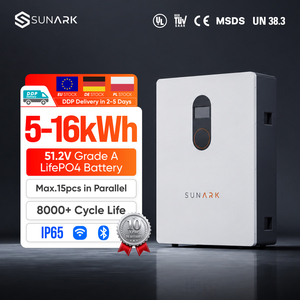 Sunark 51.2v 314ah <b>Wall</b> Mounted Lithium Ion Battery 5kwh 10kwh 16kwh Integrated Bms for Home and Commercial Use Wallark - Product Image 1