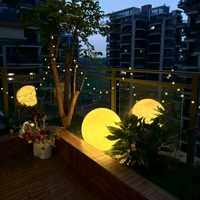 Vente en gros 3D Moon Lamp Décorations de jardin et de pelouse Lampadaire LED étanche IP65 Lampes solaires de jardin DC