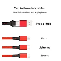 Câble USB de charge rapide universel 5 en 1 en nylon avec logo personnalisé 2,8A Type-C pour iPhone et ordinateur