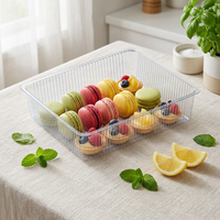 Boîte d'emballage rectangulaire en PET transparent pour fruits, conteneur jetable pour salades, plateau intérieur transparent de qualité alimentaire pour baies et fraises