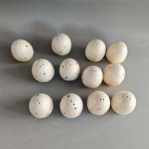 Saleros y Pimenteros de Cerámica Modernos para Cocina, Diseño Pintado a Mano con Puntos y Líneas Onduladas, Juego de Especias de Porcelana, Estilo Americano - Product Image 4