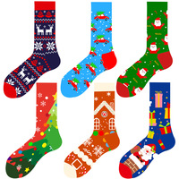 Nouvelles chaussettes de Noël fantaisie en coton jacquard 200N, chaussettes de Noël originales, chaussettes de fête, vente en gros, chaussettes festives personnalisées