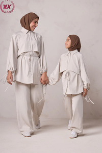 Conjunto Musulmán de Dos Piezas 2026, Camisa con Mangas Farol y Pantalones con Cinturón, Ropa Islámica Modesta para Eid y Ramadán, Baju Kurung Moderno, Malasia, Dubái - Product Image 4