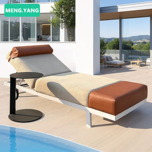 فيلا فاخرة حديثة الفناء كراسي التشمس الأثاث في الهواء الطلق حديقة بركة ماء الجلود الألومنيوم صالة كرسي - Product Image 5