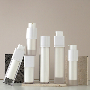 Bán Buôn <span class=keywords><strong>15Ml</strong></span> 30Ml 50Ml Bơm Lại <span class=keywords><strong>Frosted</strong></span> Vuông Acrylic Chai Chân Không Với Không Có Không Khí Bơm Cho Mỹ Phẩm Kem Dưỡng Da Kem - Product Image 1