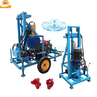 Petit foreuse de puits diesel portable montée sur tracteur, machine de forage de puits d'eau de 100 mètres