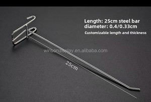 Customized size Retail Store Metal Steel Slatwall Security Hanging <b>Display</b> Pegboard <b>Hooks</b> - Product Image 2