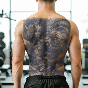 Tatouage Temporaire Semi Permanent Tatouage Étanche À La Sueur Dernière Pendant 2 Semaines Réaliste À Base De Plantes Anti-friction Tatouage Pour Le Dos Complet - Product Image 4