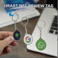 Mini porte-clés NFC intelligent Google Review en PVC époxy avec code QR pour avis et réseaux sociaux