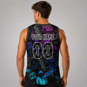 Débardeur personnalisé pour homme, sublimation, style urbain, respirant, en polyester, sans manches, vêtement d'été - Product Image 4