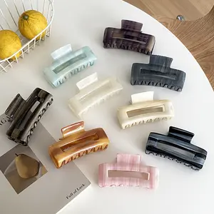 Wholesale Women Stripe Cellulose Acetate Hair Claw Accessories 10cm Xl Rectangle Claw Clips For Thick Hair