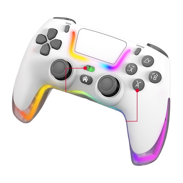 P07 Wireless Joystick for PS4/Switch/IOS/Android/PC RGB Gaming Controller BT Handle Console Accessories No Delay Gamepad