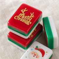 Tuiles de Mahjong de Noël en gros, motif Bonhomme de neige et Cardinal, en acrylique, pour soirées de week-end et soirées en club