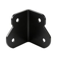 Black Flight pour protection d'angle, support d'angle à trois voies usiné CNC, raccord de quincaillerie pour boîte à outils, finition polie, emballage carton
