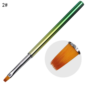 Lot de 3 pinceaux à ongles personnalisés à manche métallique dégradé, faible MOQ, pour nail art, liner, gel, peinture, poils en nylon, manucure - Product Image 6