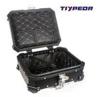 TIYPEOR 28L Boîte à bagages universelle pour moto, coffre supérieur en alliage d'aluminium, étanche, à dégagement rapide, absorption des chocs, porte-bagages