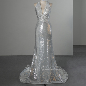 Robe de soirée élégante et formelle sans manches à dos ouvert et à sequins Sfy277 Jancember - Product Image 5
