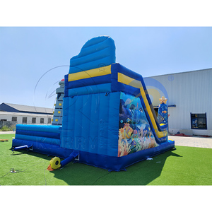 Parcours d'obstacles gonflable sur <span class=keywords><strong>le</strong></span> thème de l'océan, toboggan sec avec animaux marins pour les fêtes d'enfants et la location commerciale pour les carnavals - Product Image 4