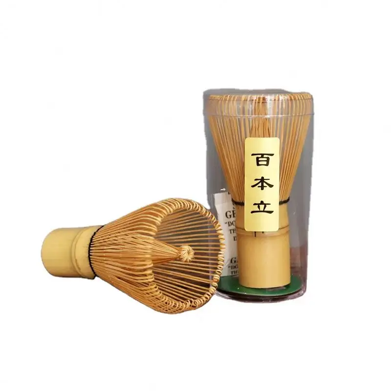 Tea Brush Teaware Japanese Ceremony Bamboo Beater Chasen 100 Matcha Green Tea Powder Whisk Set Whip Kitchen Tool Accessories