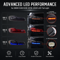 Feux arrière modifiés à lentille rouge pour voiture, expédition directe d'usine NAFU pour BMW G30 G38 2018-2020, durée de vie LED de 50 000 heures