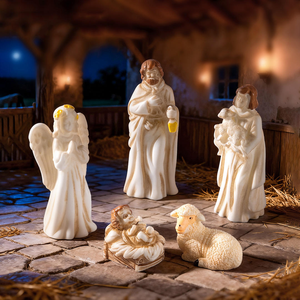 Collection de scènes de la Nativité de Noël, figurines miniatures de la Sainte Famille en résine, artisanat religieux pour la décoration de table ou de chapelle - Product Image 1