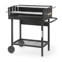 Barbecues au charbon de bois pour l'extérieur avec table latérale, barbecue fumoir avec grande surface de cuisson pour la cuisine en plein air