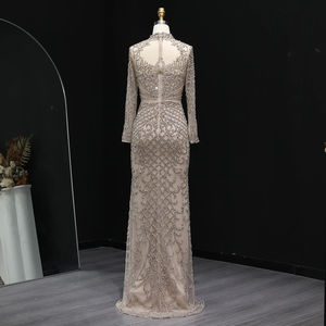 Jancember LSZ097穆斯林高领香槟亮片晚会舞会礼服 - Product Image 2