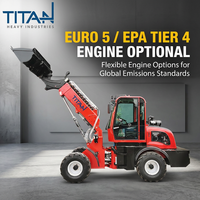 Livraison Gratuite TITAN 1.6 tonne Mini Chargeuse Agricole sur Roues Diesel Haute Efficacité Chargeuse Frontale Télescopique 55KW EPA4 Euro5 Pompe à Roulement