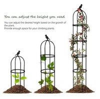 Rostfreier Metall-Gartenobelisk Spalier 6 Fuß Modernes Design Outdoor Rosenbusch Kletterpflanzen Blumenstütze Pulverbeschichtet