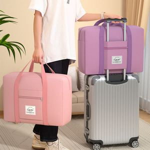 Travel <b>Storage</b> Bag Rectangle Pink Waterproof Foldable <b>Clothes</b> Organizer For Travel Moving Luggage - Product Image 3