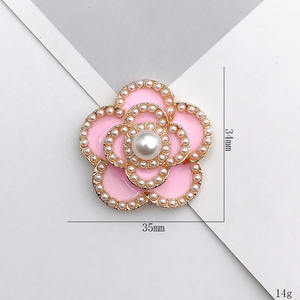 Aksesoris Bunga Mutiara dari Paduan Seng yang Trendy, Bahan Hiasan Casing Ponsel DIY Camellia Berlapis Enamel Grosir - Product Image 2