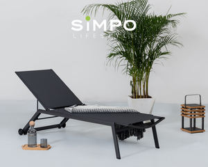 SIMPOLIFESTYLE Mobilier d'extérieur haut <span class=keywords><strong>de</strong></span> gamme, lit <span class=keywords><strong>de</strong></span> repos <span class=keywords><strong>de</strong></span> jardin, tissu <span class=keywords><strong>de</strong></span> luxe, terrasse, hôtel, chaise longue <span class=keywords><strong>de</strong></span> <span class=keywords><strong>piscine</strong></span>, chaise en aluminium - Product Image 1