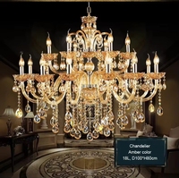 Lustres classiques en cristal ambré Maria Theresa, luminaires suspendus de luxe pour mariage, hôtel