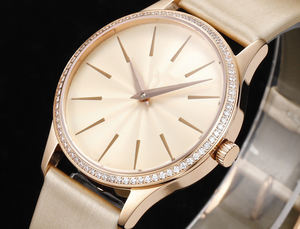 Montre mécanique automatique haut de gamme en or rose somptueux avec bracelet en cuir, affichage du cadran à aiguilles, caractéristiques de haute qualité - Product Image 5