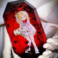 Ornement de bureau en acrylique facetté personnalisé, imprimé UV double face, style cristal, avec illustration anime, vente en gros